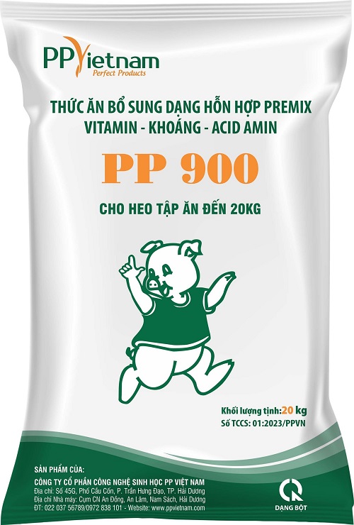 PP900: Premix Vitamin - Khoáng - Acid amin cho heo từ tập ăn đến 20kg